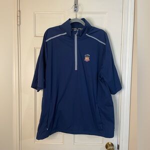 Under Armour Jacket Mens XL Blue  Short Sleeve 1/4 Zip Pullover 2016 US Open